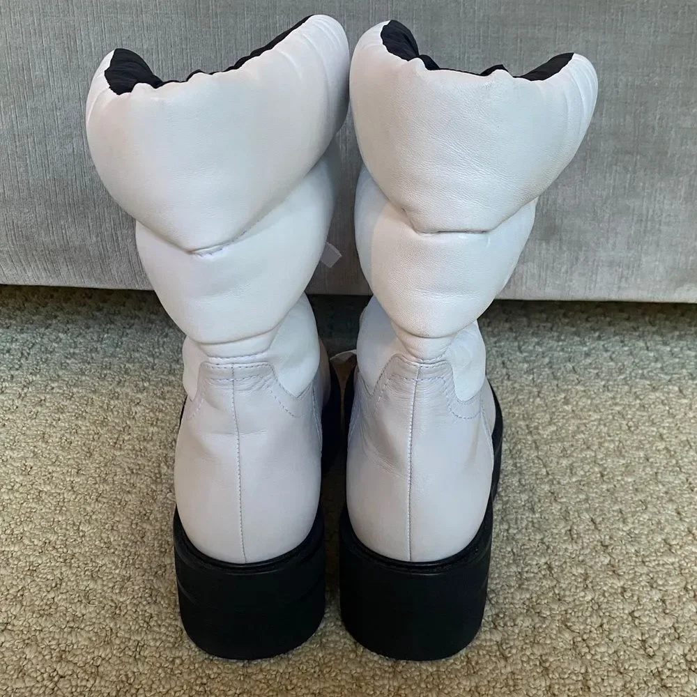 Stuart Weitzman White and Black Winter Boots